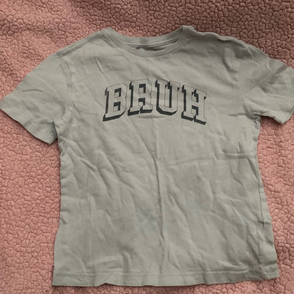 Gray Kids Shirt with 'BRUH' Print